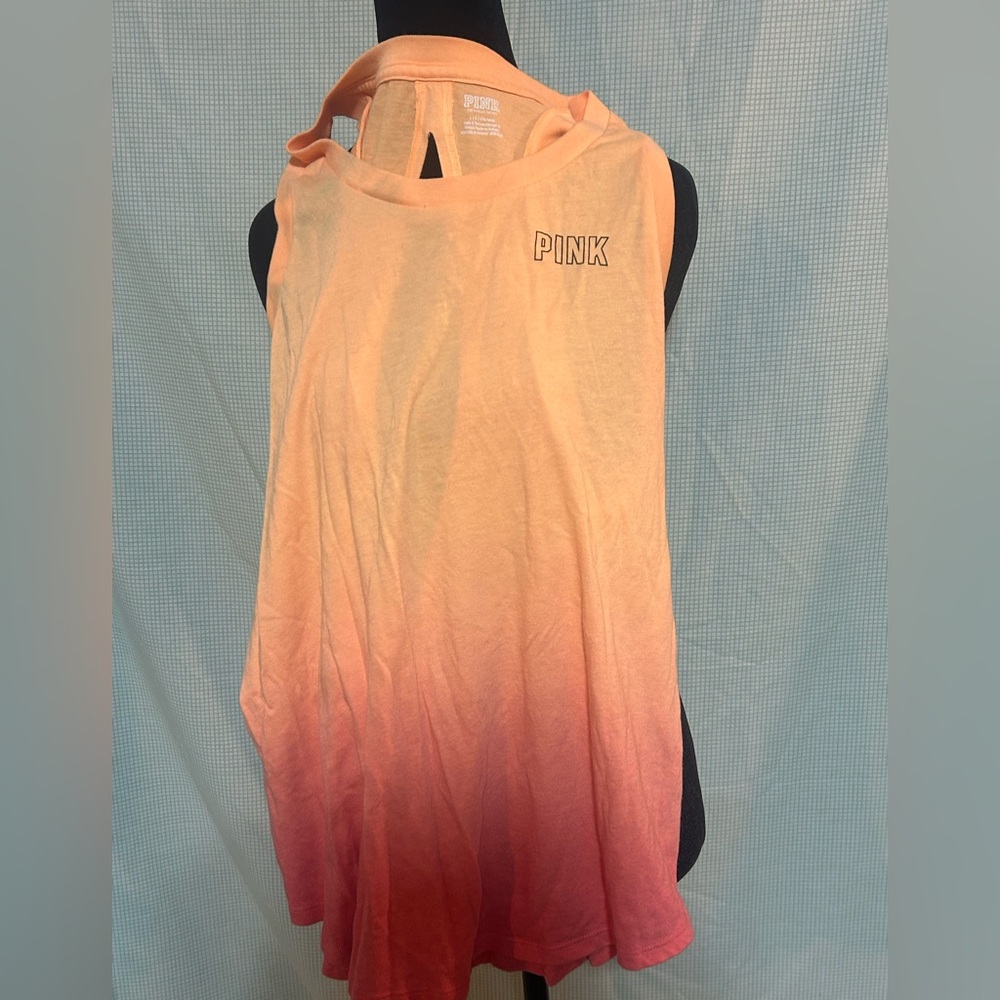 PINK Victoria's Secret Ombre Tank Peach Rose Ombre Racerback Tank woman’s large